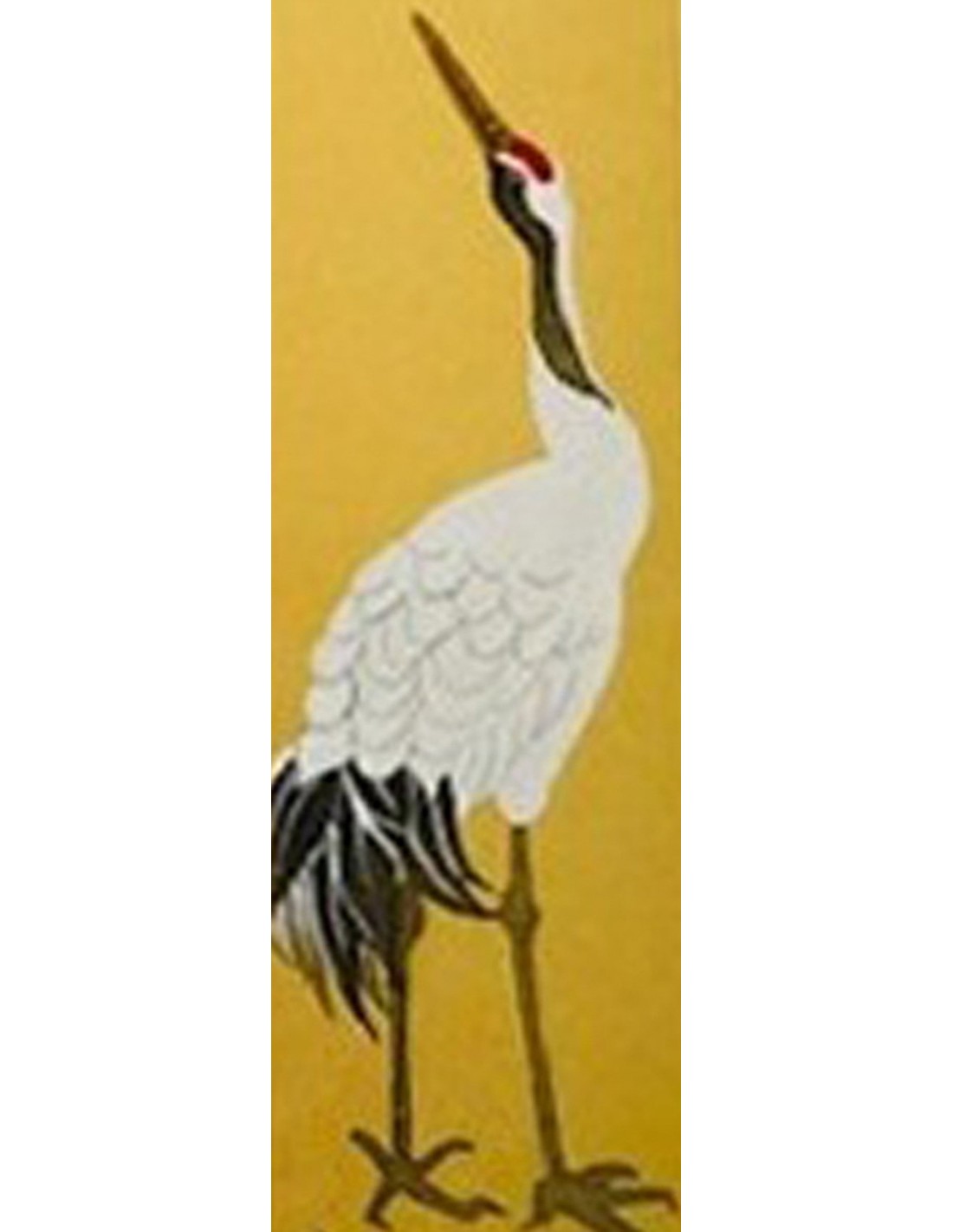 Japanese painting Crane Heron on Tanzaku cardboard Japan