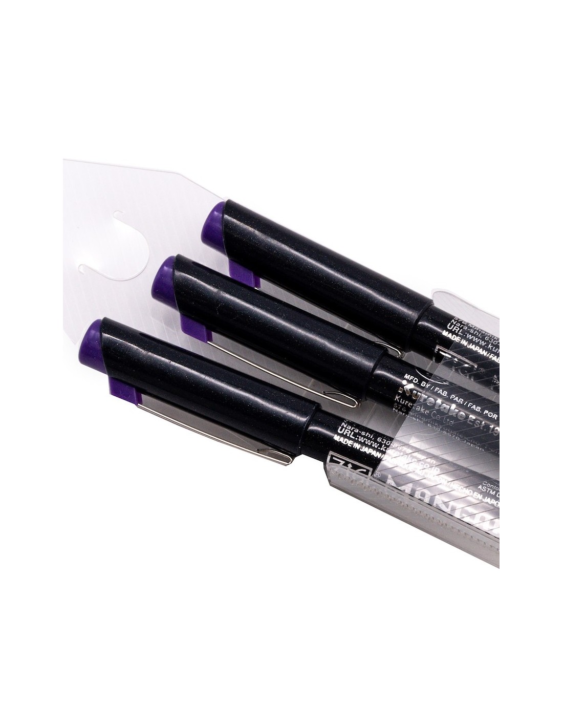 Kuretake Japanese Manga Pen Viola - pack of 3 pens with tips of various  sizes