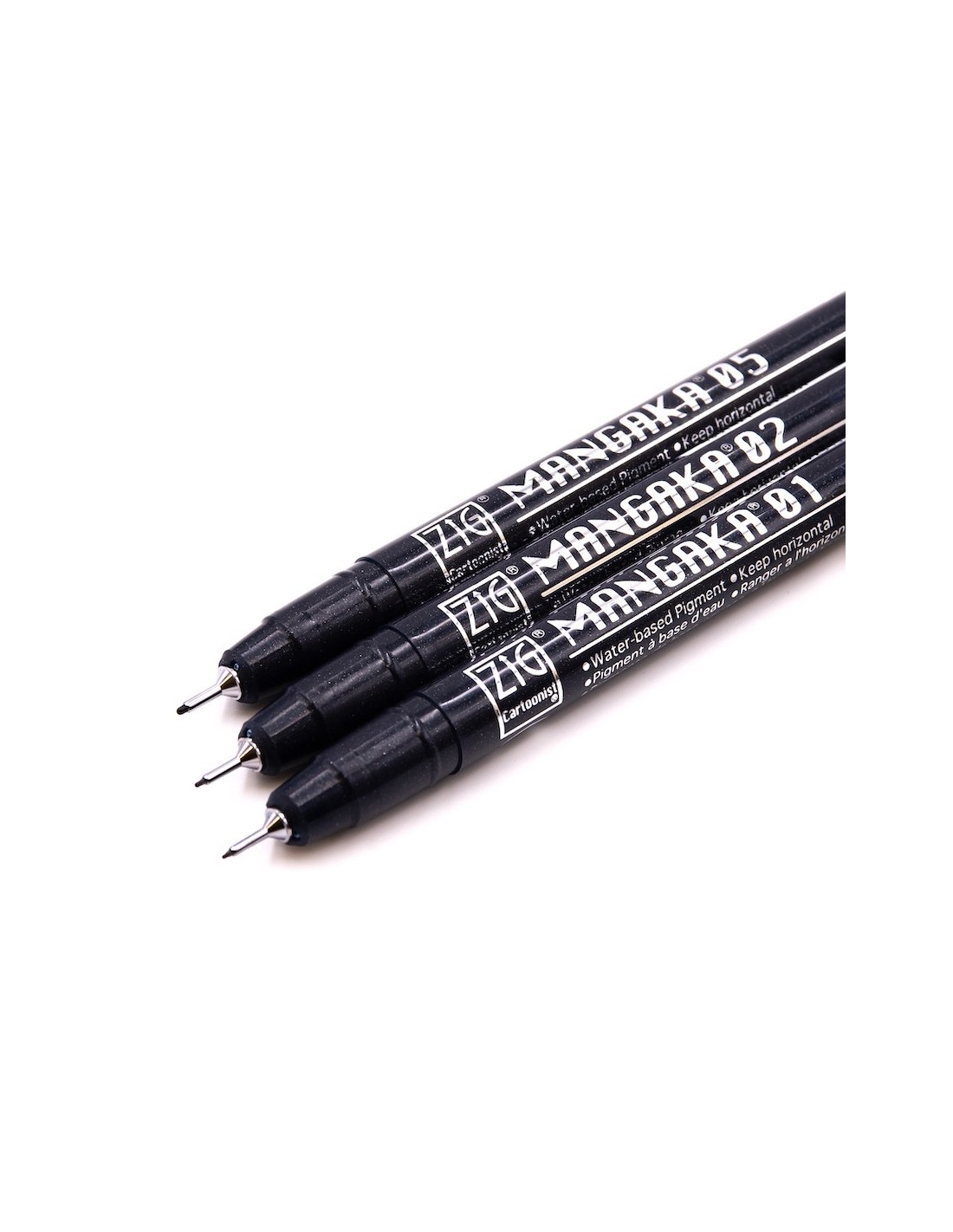Penna Manga Giapponese Kuretake Seppia - confezione di 3 penne con punte di  varie dimensioni