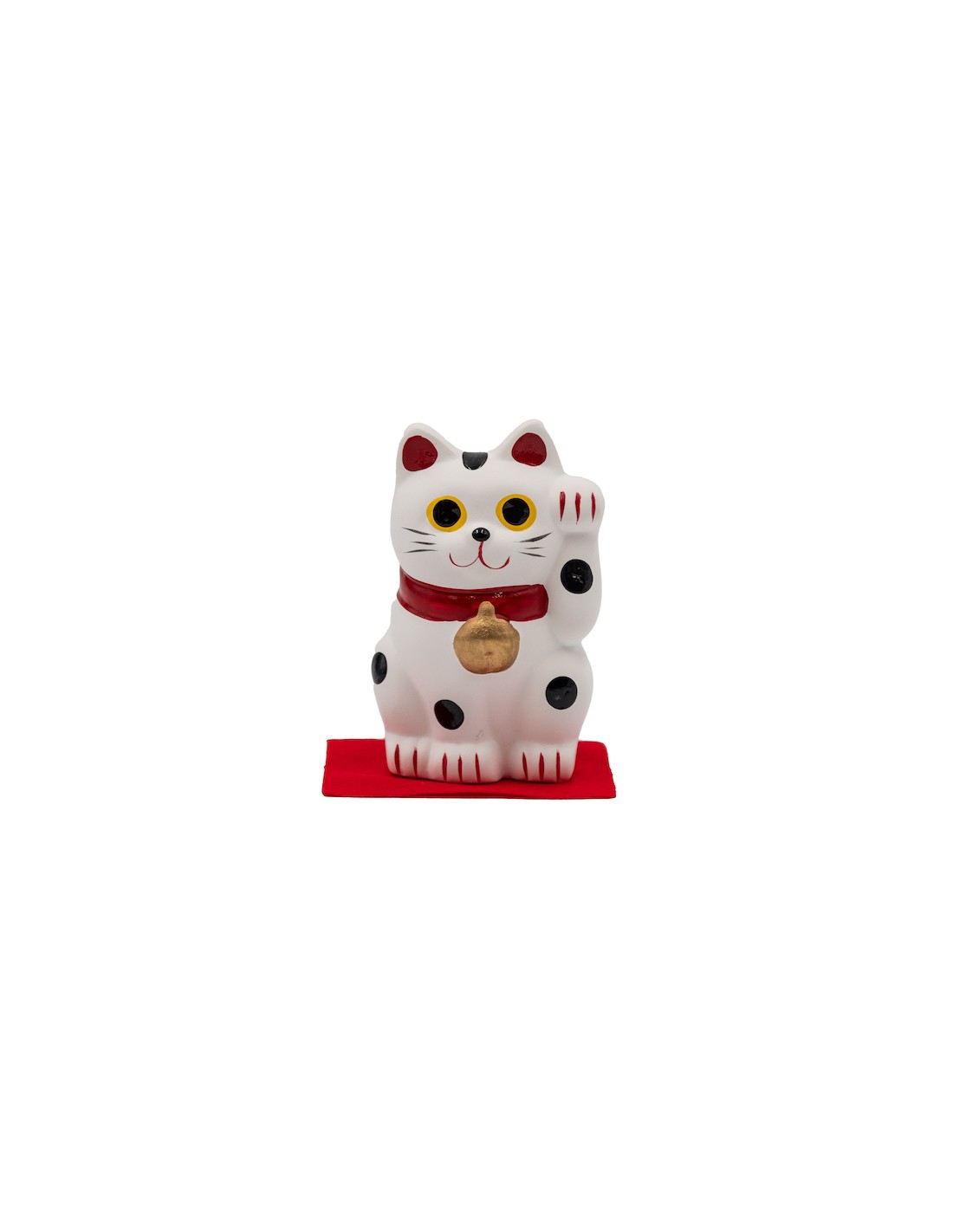 Manekineko gatto portafortuna giapponese in ceramica, NEKO